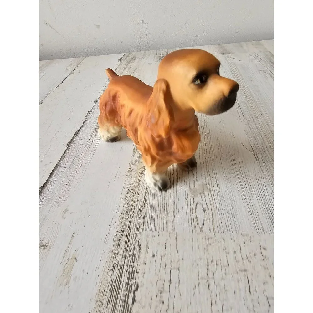Highmount bisque cocker‎ spaniel dog statue porcelain vintage brown puppy decor
